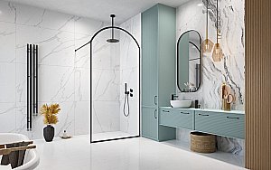 Душевое ограждение Radaway Volta Black II Frame 100-160x200-270 стекло прозрачное/профиль черный матовый купить в интернет-магазине Sanbest