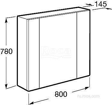 Зеркальный шкаф Roca Ronda ZRU9302970 80 белый глянец/антрацит купить в интернет-магазине сантехники Sanbest