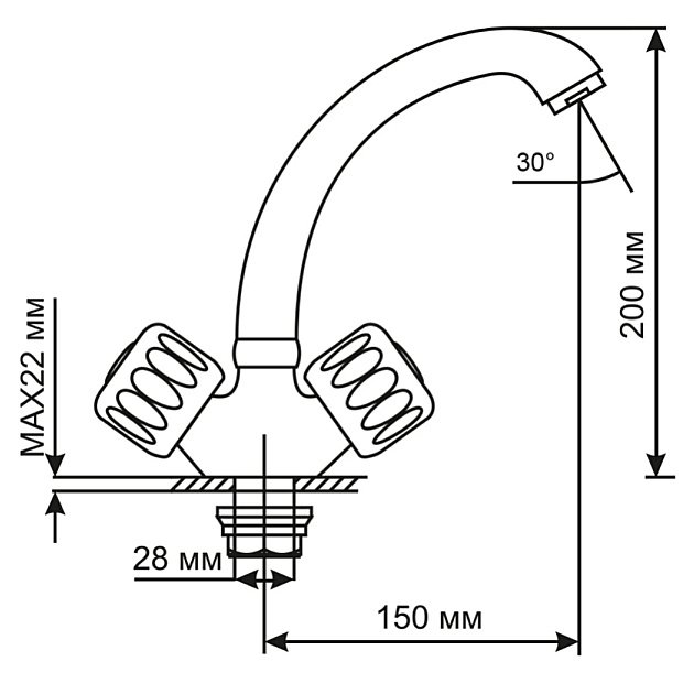 Смеситель для кухни MIXLINE ML 522122 купить в интернет-магазине сантехники Sanbest