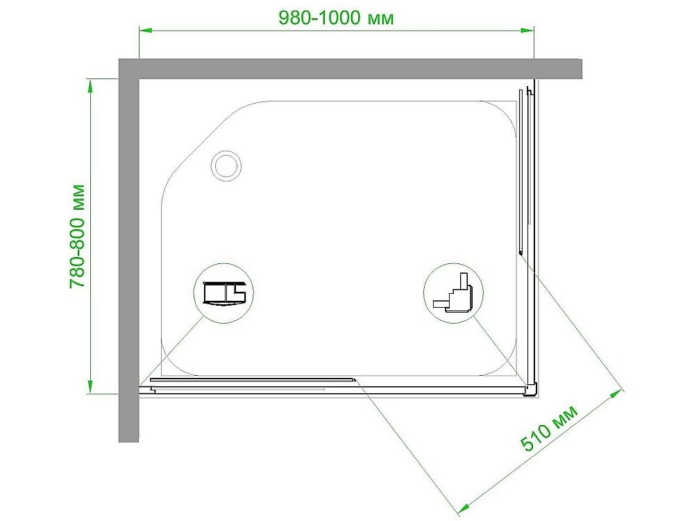 Душевой уголок Royal Bath RB8100HPD-T-BL 100х80 прозрачный купить в интернет-магазине Sanbest