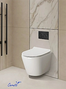 Унитаз подвесной Ceruttispa LUIGI Aria Tornado CT11101 безободковый, смыв торнадо, с сиденьем микролифт, белый купить в интернет-магазине Sanbest