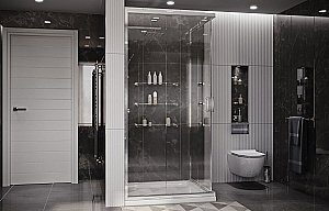 Душевой уголок Ambassador Kingston 14011103 100x100 стекло прозрачное/профиль хром купить в интернет-магазине Sanbest