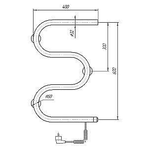 Полотенцесушитель электрический Domoterm М-образный DMT 107-32 60x40 EK хром купить в интернет-магазине сантехники Sanbest
