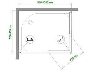 Душевой уголок Royal Bath RB8100HPD-T-BL 100х80 прозрачный купить в интернет-магазине Sanbest
