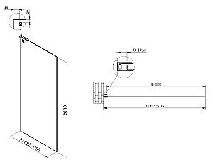 Душевое ограждение Vincea Walk-In 70 VSW-7HA700CL стекло прозрачное/профиль хром купить в интернет-магазине Sanbest