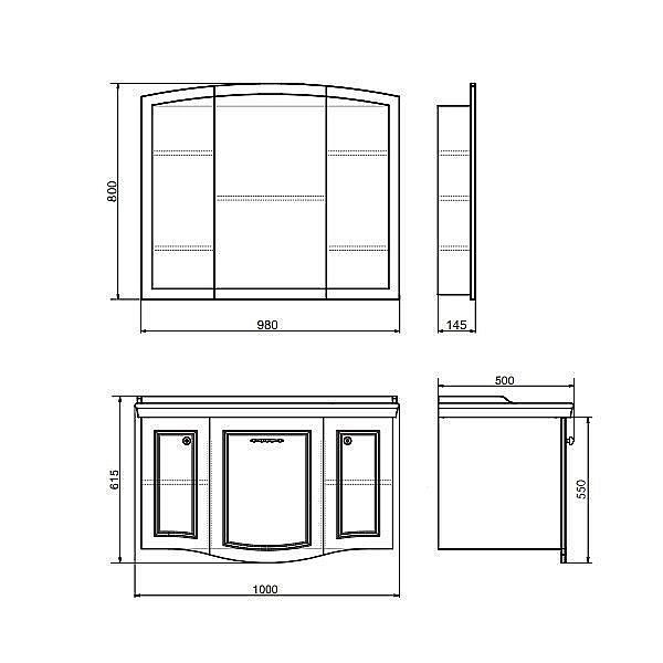 Зеркальный шкаф Comforty Палини 100 купить в интернет-магазине сантехники Sanbest