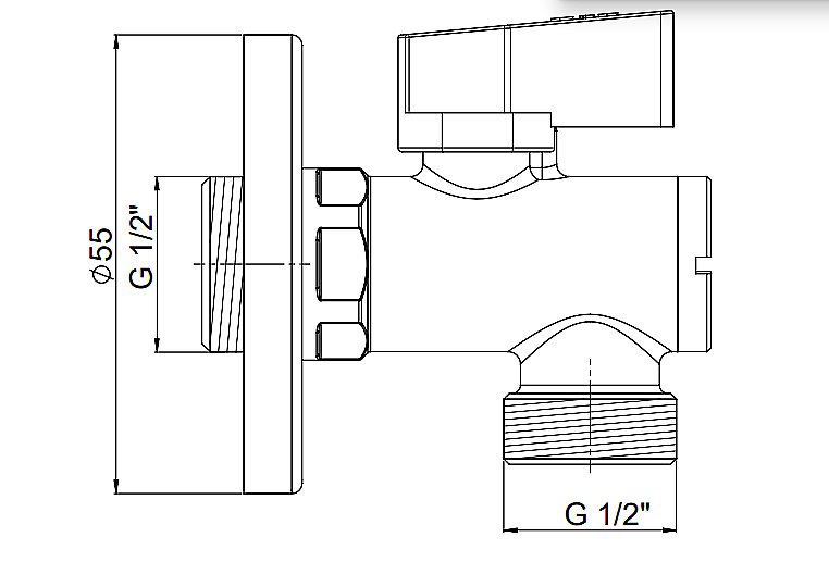 Запорный вентиль GPD FKM01-2 купить в интернет-магазине сантехники Sanbest