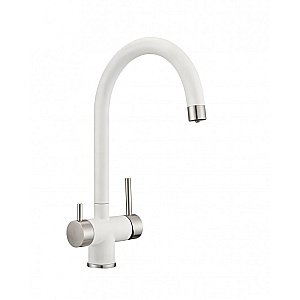 Смеситель для кухни Milacio Ultra MCU.554.WH белый/хром купить в интернет-магазине сантехники Sanbest