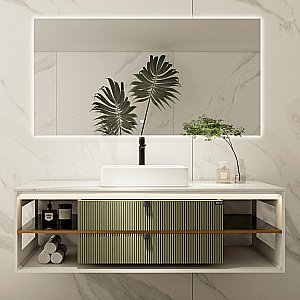 Тумба с раковиной Black & White Gravity AV707.1500 MINT матовый зеленый для ванной в интернет-магазине Sanbest