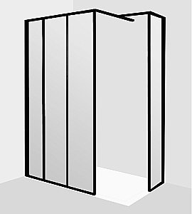Душевое ограждение Jacob Delafon Nouvelle Vague 100 боковая стенка 40 зеркальное/черный купить в интернет-магазине Sanbest