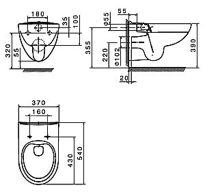 Унитаз подвесной Roca Victoria 893105010 безободковый, с инсталляцией, с крышкой микролифт купить в интернет-магазине Sanbest