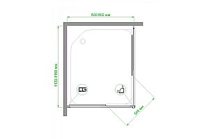 Душевой уголок Royal Bath RB11595HPD-C-BL 95х115 матовый купить в интернет-магазине Sanbest