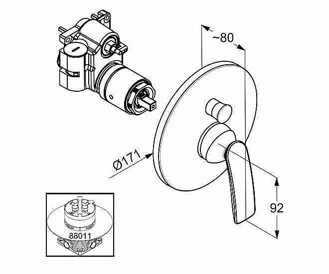 Смеситель для душа Kludi Balance 526570575 купить в интернет-магазине сантехники Sanbest