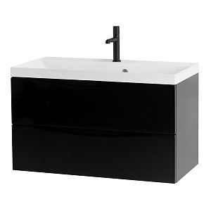 Тумба с раковиной Belbagno MARINO 80 2C-SO/BB800/450-LV-MR-AST Nero Lucido для ванной в интернет-магазине Sanbest