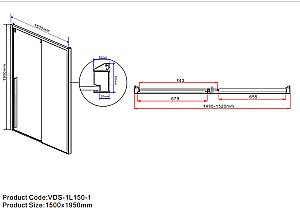 Душевая дверь Vincea Lugano VDS-1L150CLB-1 150 профиль черный/стекло прозрачное купить в интернет-магазине Sanbest