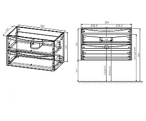 Тумба с раковиной Vincea Mia 75 R.Wood для ванной в интернет-магазине Sanbest