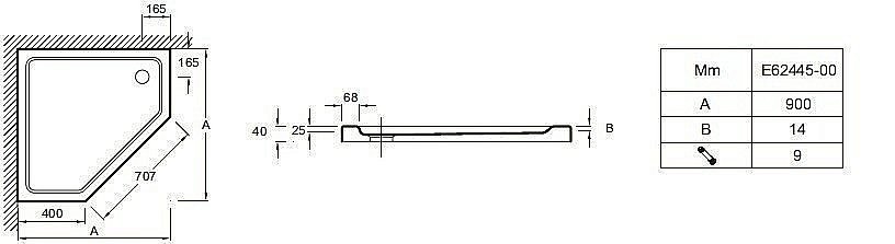Душевой поддон Jacob Delafon FLIGHT E62445-00 90x90 белый купить в интернет-магазине Sanbest