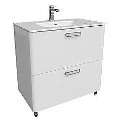 Тумба с раковиной Iddis Brick BRI80WFi95K 80 белая для ванной в интернет-магазине Sanbest