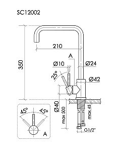 Смеситель для кухни Sancos Stainless SC12002SS нержавеющая сталь купить в интернет-магазине сантехники Sanbest