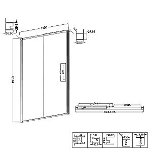 Душевой уголок Niagara Nova NG-65-14CH/NG-CH80-34 140х80 стекло шиншилла/профиль хром купить в интернет-магазине Sanbest