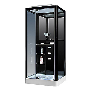 Душевая кабина Loranto Selak CS 126-3A 90х100 прозрачное стекло/профиль черный купить в интернет-магазине Sanbest