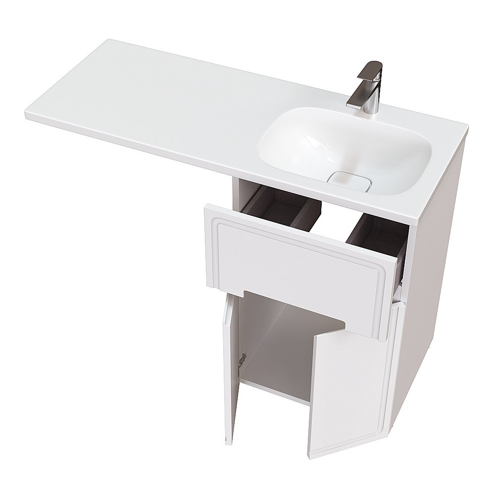 Тумба с раковиной Taliente Olejo 60 белый глянцевый для ванной в интернет-магазине Sanbest