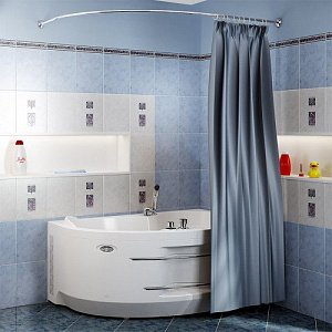 Карниз для ванны Радомир Ирма 160х105 хром купить в интернет-магазине сантехники Sanbest