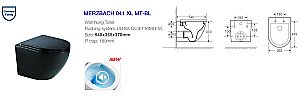 Унитаз подвесной WeltWasser MARBERG 507+MERZBACH 041 XL MT-BL+MAR 507 RD черный матовый, безободковый, с крышкой микролифт, слив-торнадо, с инсталляцией и кнопкой хром купить в интернет-магазине Sanbest