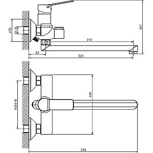 Смеситель для ванны Rush Haiti HA1935-51 купить в интернет-магазине сантехники Sanbest
