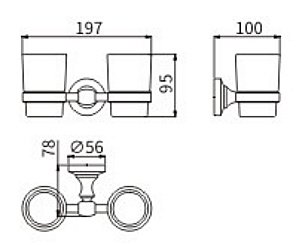 Стакан для зубных щеток CeramaLux Bianco 52003 хром купить в интернет-магазине сантехники Sanbest