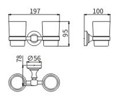 Стакан для зубных щеток CeramaLux Bianco 52003 хром купить в интернет-магазине сантехники Sanbest