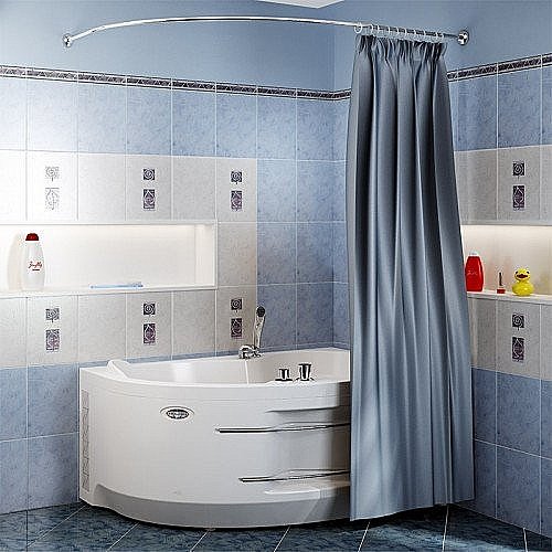 Карниз для ванны Радомир Ирма 160х105 хром купить в интернет-магазине сантехники Sanbest