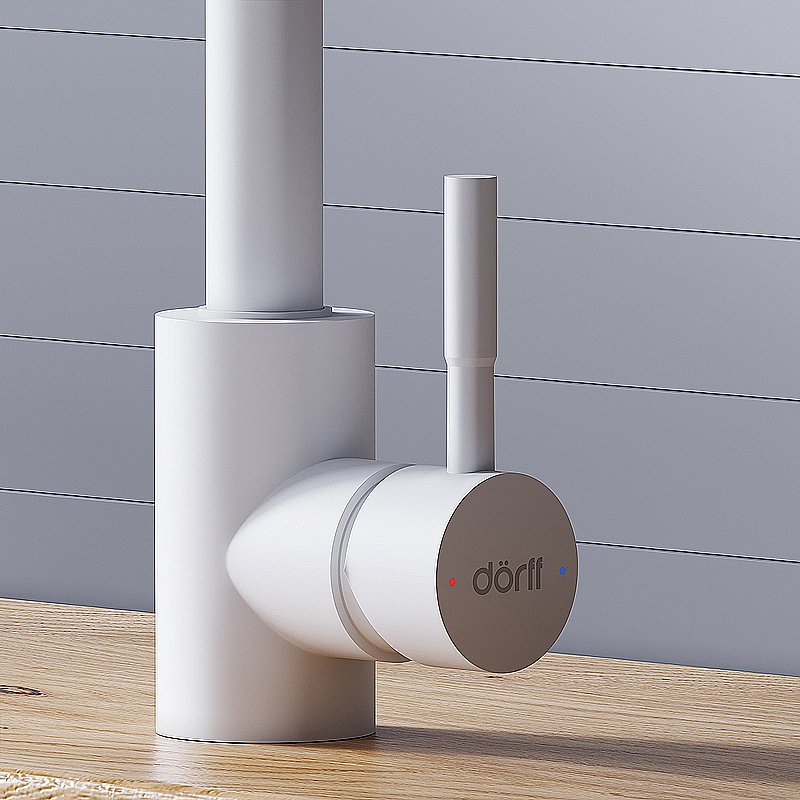 Смеситель для кухни Dorff Logic D3007533 белый матовый купить в интернет-магазине сантехники Sanbest