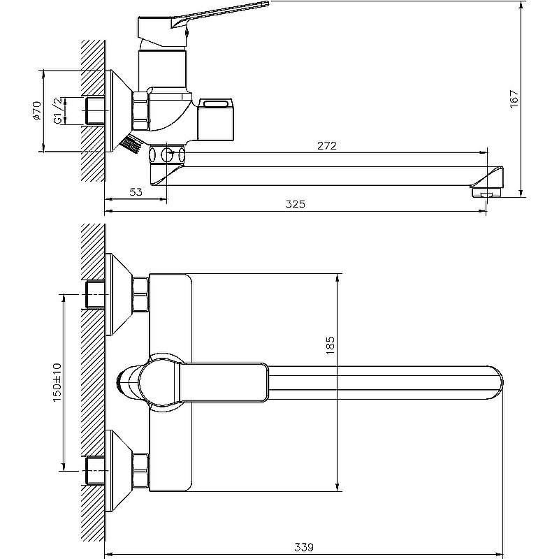 Смеситель для ванны Rush Haiti HA1935-51 купить в интернет-магазине сантехники Sanbest