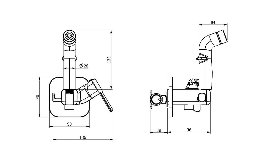 Гигиенический душ Rush Capri CA1435-99 хром купить в интернет-магазине сантехники Sanbest