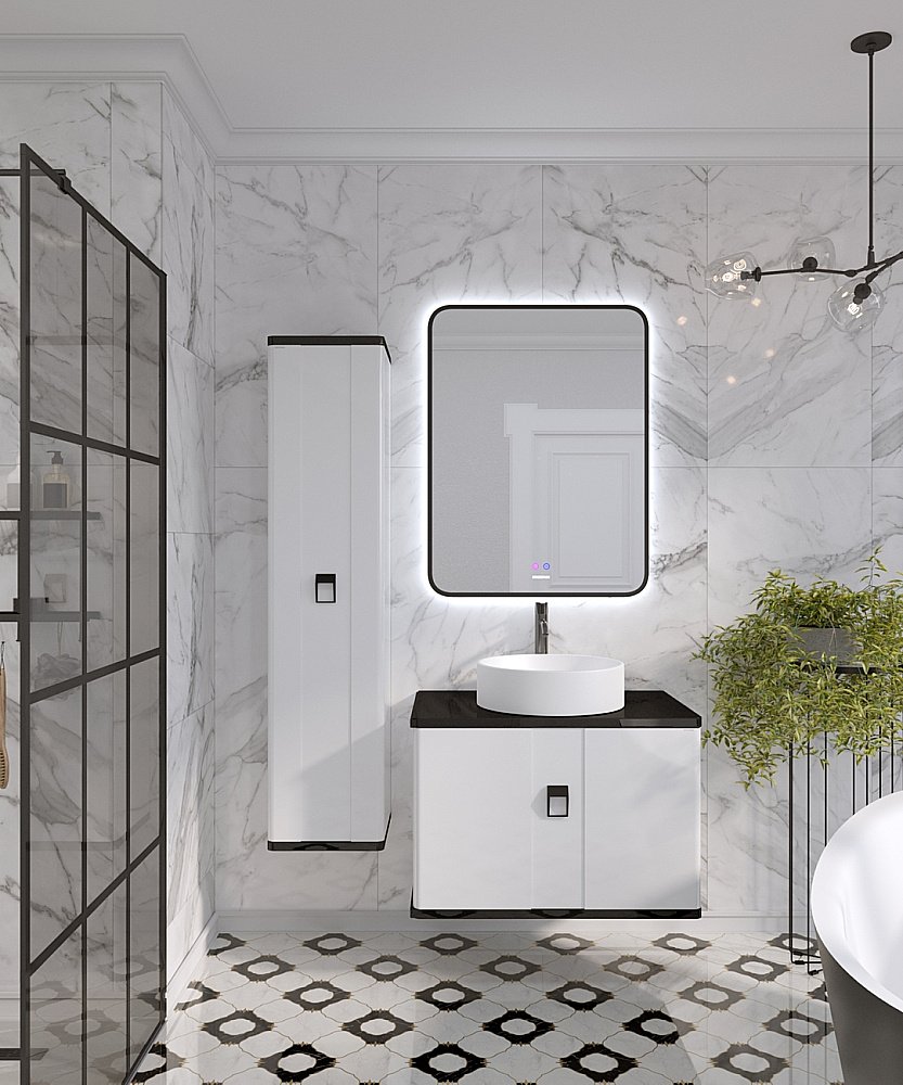 Пенал подвесной Grossman Норма 30 303012 белый глянцевый для ванной в интернет-магазине сантехники Sanbest