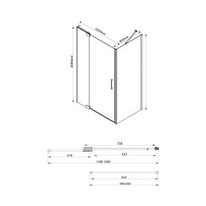 Душевой уголок Vincea Extra VSR-1E111290CGB, 110/120x90 купить в интернет-магазине Sanbest