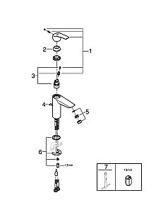 Смеситель для раковины Grohe Eurosmart 23323003 хром купить в интернет-магазине сантехники Sanbest