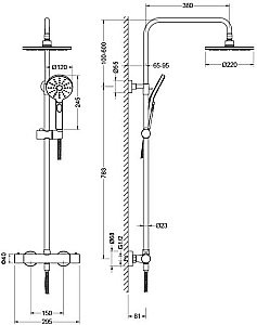 Душевая система Aquatek Европа AQ2343CR хром купить в интернет-магазине сантехники Sanbest