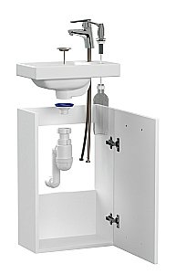 Мебель для ванной Cersanit LARA 40 со смесителем и дозатором, белая для ванной в интернет-магазине Sanbest