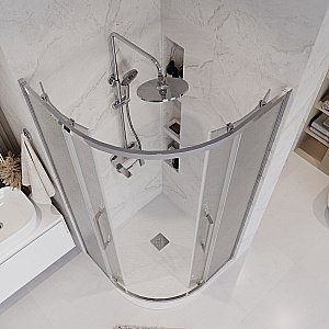 Душевой уголок Grossman Cosmo 301.K33.02.8080.10.02 80x80 стекло шиншилла/профиль хром купить в интернет-магазине Sanbest