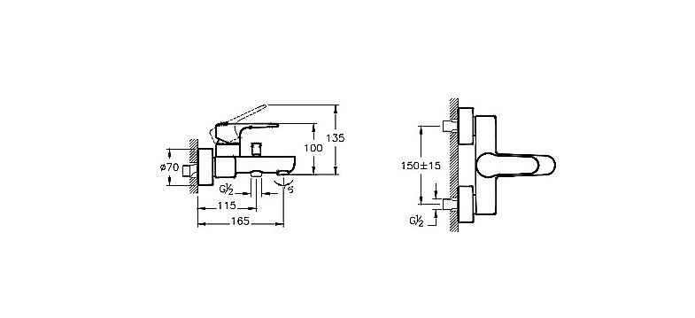 Смеситель для ванны/душа VitrA Root Round A4272536EXP черный матовый купить в интернет-магазине сантехники Sanbest