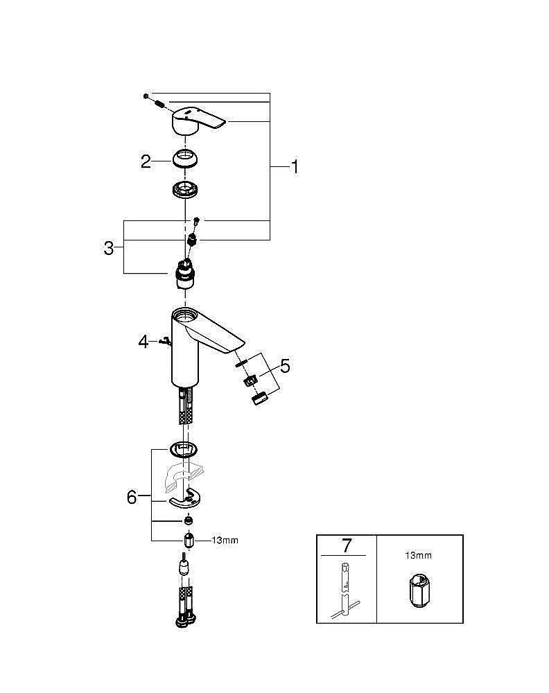 Смеситель для раковины Grohe Eurosmart 23323003 хром купить в интернет-магазине сантехники Sanbest
