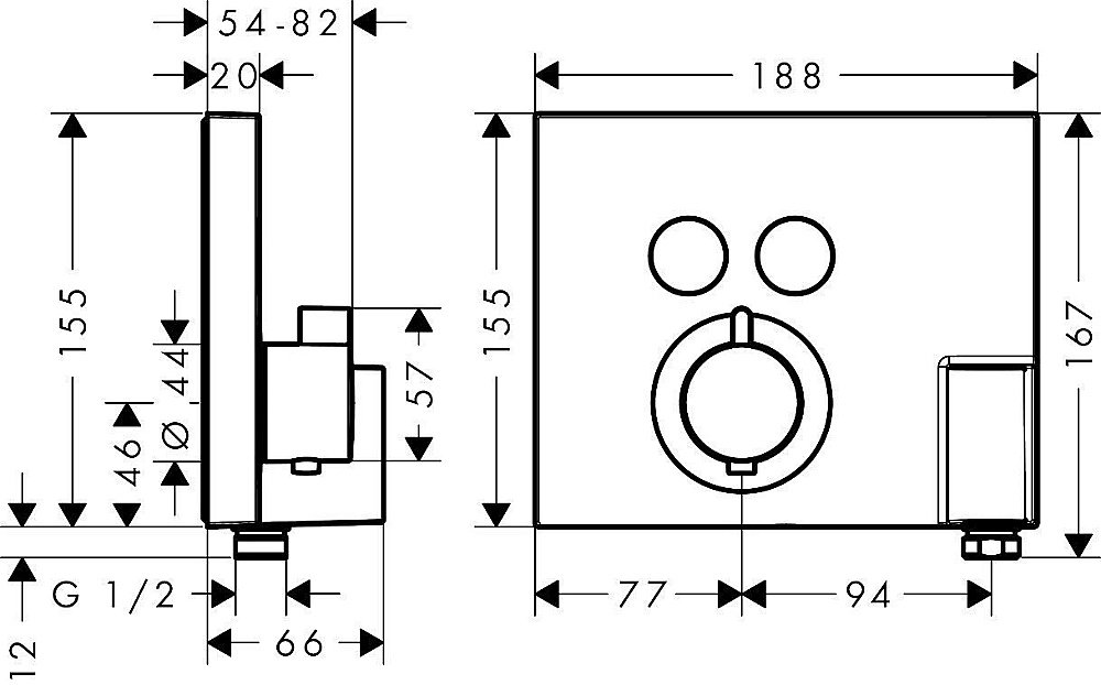 Термостат для душа Hansgrohe ShowerSelect 15765000 купить в интернет-магазине сантехники Sanbest