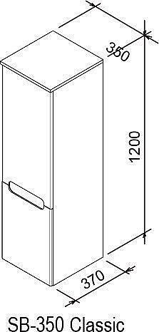 Пенал Ravak Classic SB-350 каппучино/белый для ванной в интернет-магазине сантехники Sanbest