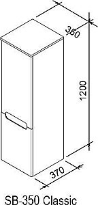 Пенал Ravak Classic SB-350 каппучино/белый для ванной в интернет-магазине сантехники Sanbest