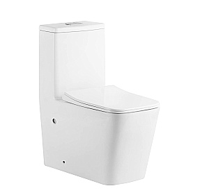 Унитаз моноблок Grossman Classic GR-4486SQ белый, безободковый, с крышкой микролифт, слив торнадо купить в интернет-магазине Sanbest