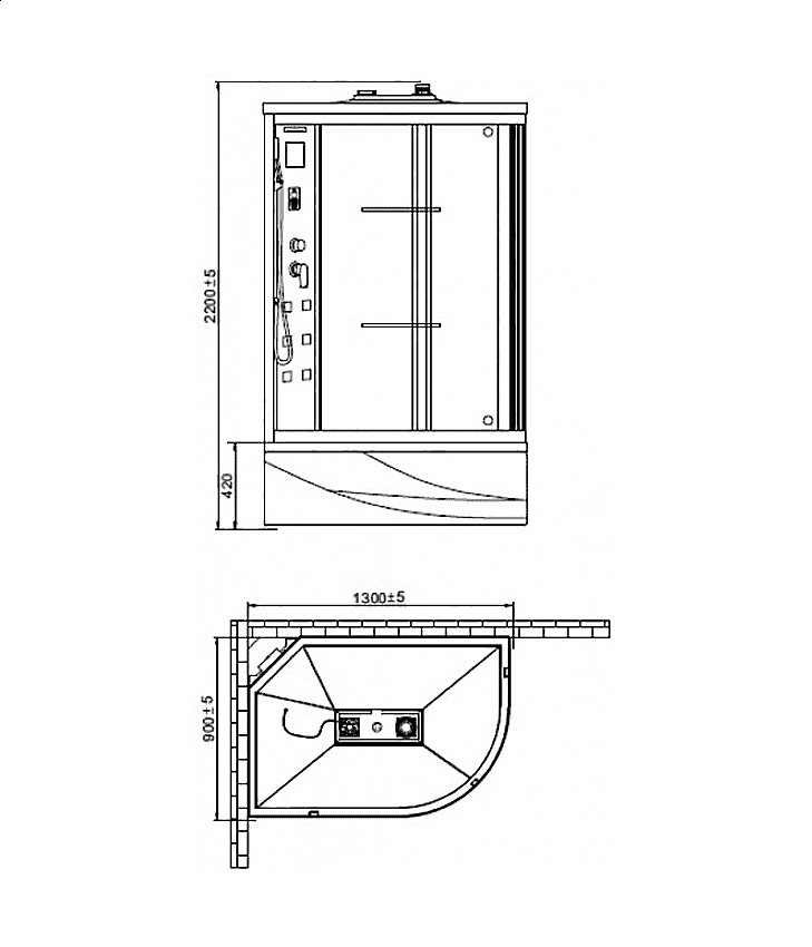 Душевая кабина Orans Basic + OLS-SR86155 130х90 купить в интернет-магазине Sanbest