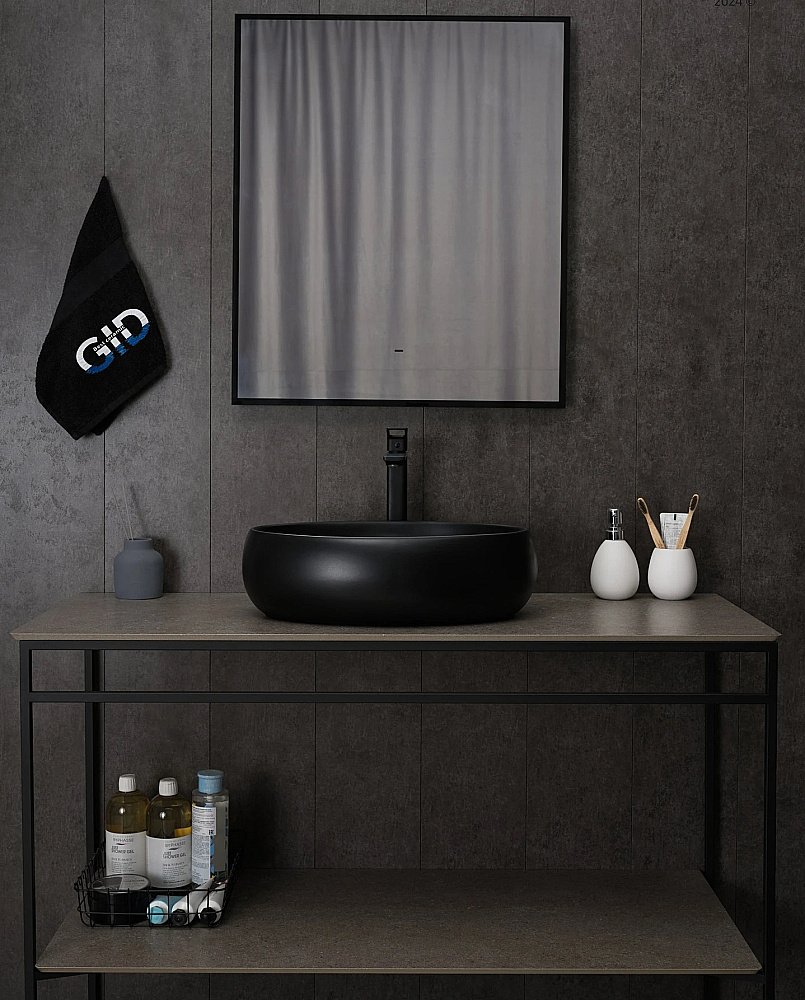 Раковина накладная Gid Lago 48 Bm9030b 53372 черная матовая купить в интернет-магазине Sanbest