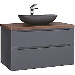 Тумба под раковину Jorno Wood 100 Wood.01.100/P/GR серая купить в интернет-магазине сантехники Sanbest